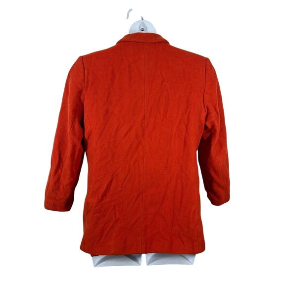 Harve Bernard Vintage 80s Orange Blood Wool Cashmere Blend Blazer Size 12 - Picture 6 of 11